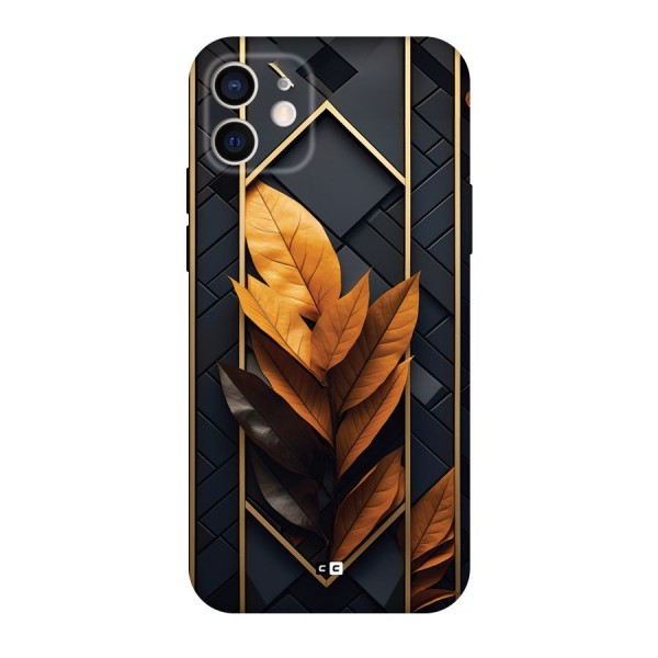 Golden Leaf Pattern Back Case for iPhone 12 Pro